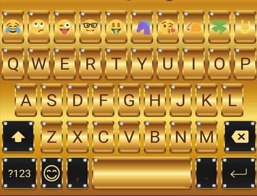 Gold Emoji Keyboard Theme screenshot 3