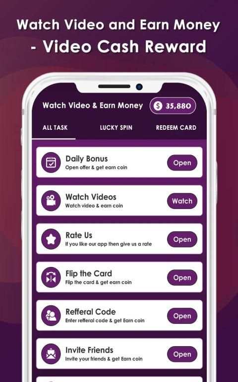 Watch Video and Earn Money - Video Cash Reward स्क्रीनशॉट 3