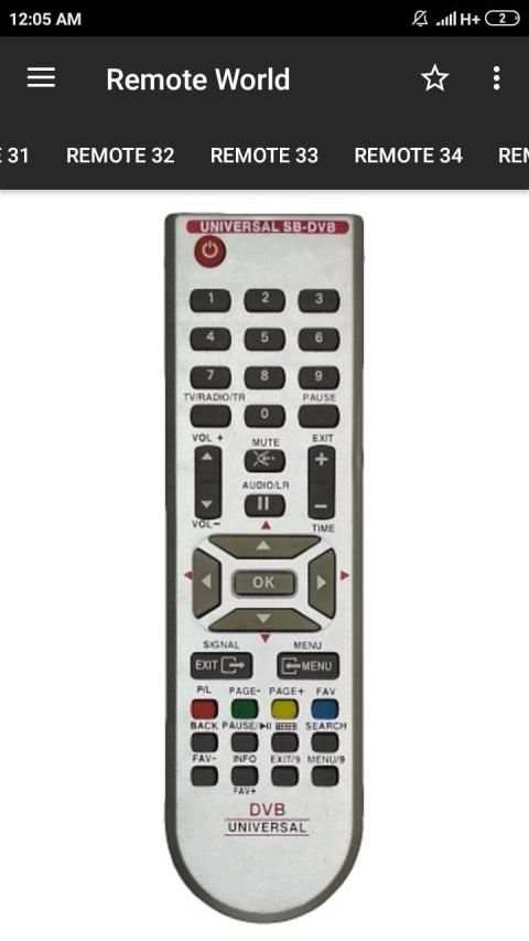 DD Free Dish Remote Control (36 in 1) स्क्रीनशॉट 1