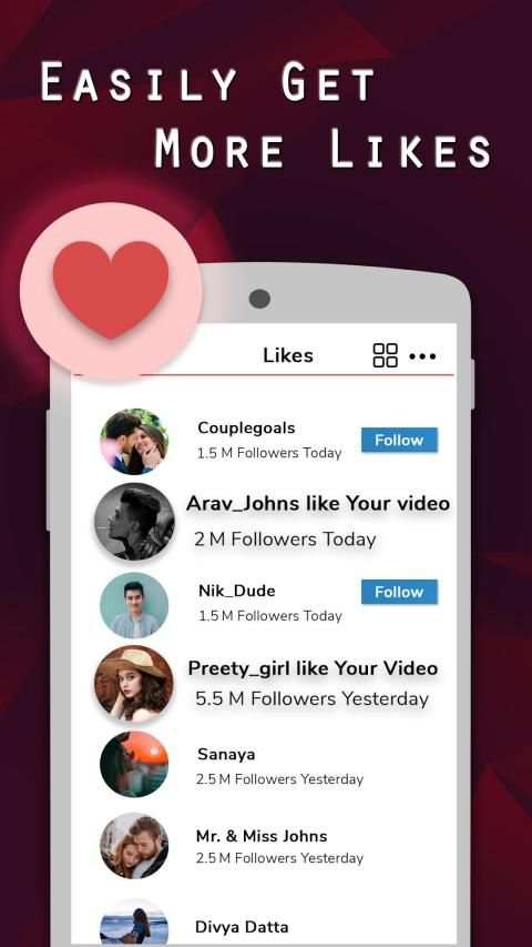 Likes & Followers For TikTok 2020 स्क्रीनशॉट 2
