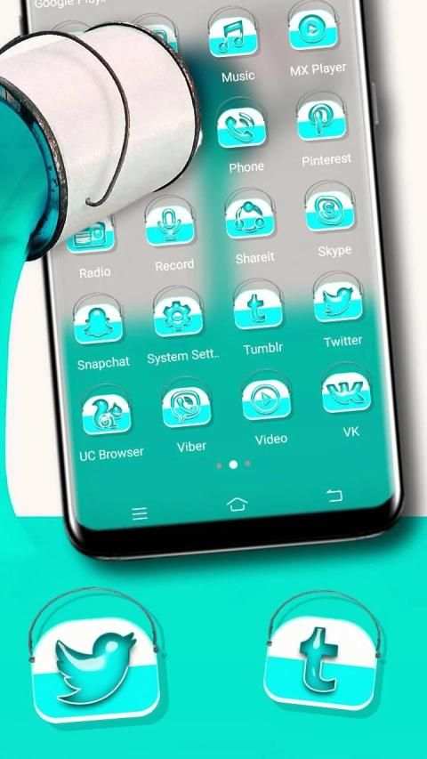 Cyan Paint Box Launcher Theme screenshot 3