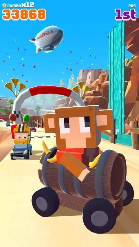 Blocky Racer - Endless Racing स्क्रीनशॉट 2