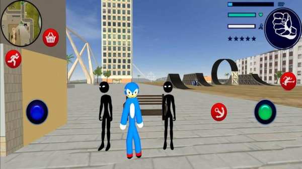 Speed Sonc Stickman Rope Hero Adventure Crime City स्क्रीनशॉट 2