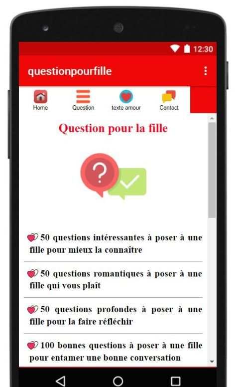 Romatique question à poser à une fille 1 تصوير الشاشة