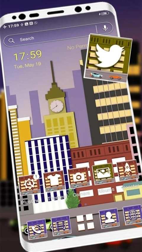 City Illustration Launcher Theme स्क्रीनशॉट 4