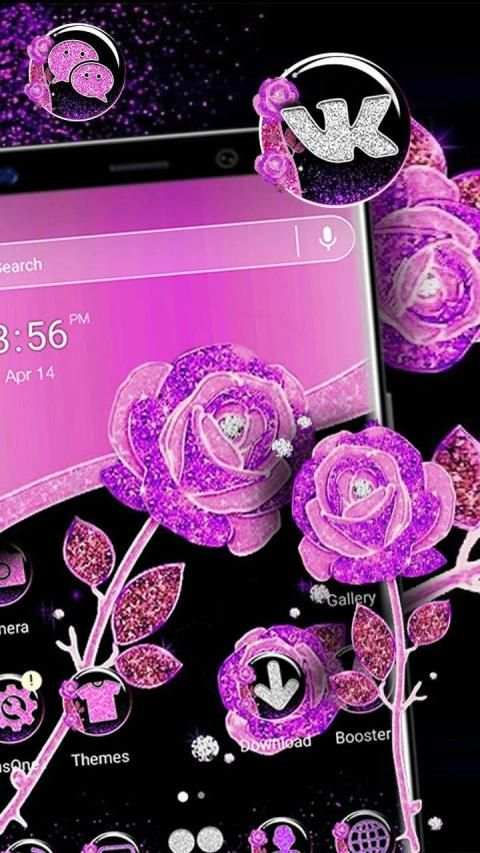 Purple Rose Launcher Themes स्क्रीनशॉट 1