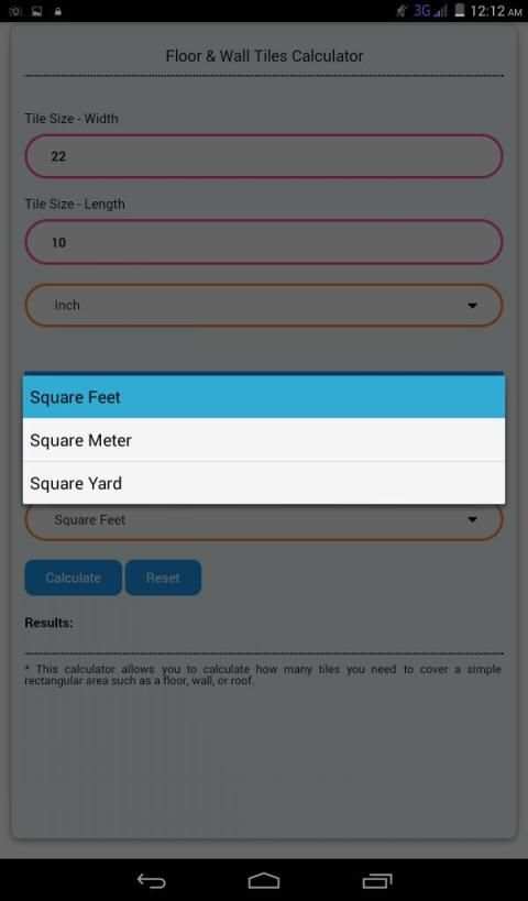 Floor & Wall Tiles Calculator screenshot 2