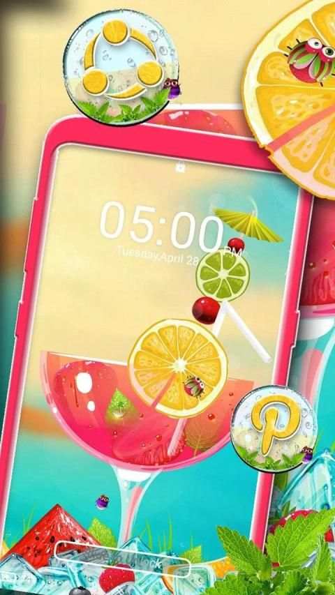 Summer Cocktail Ice Launcher Theme screenshot 2