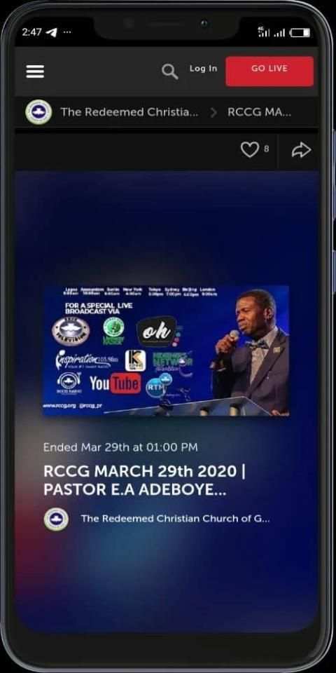 RCCG LIVE SERVICE स्क्रीनशॉट 1