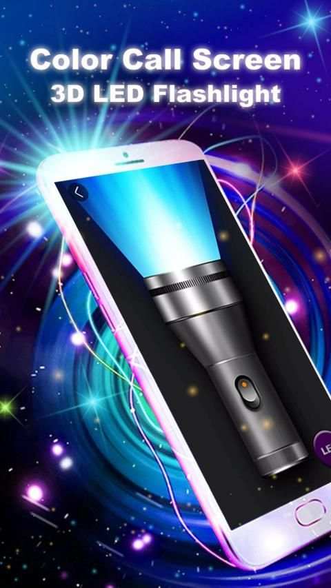 Color Call Screen - 3D LED Flashlight स्क्रीनशॉट 1