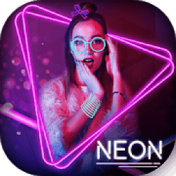 ikon Neon Spiral Photo Editor - Light Neon Crown Camera