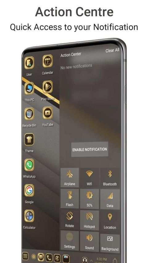 Gold Black Theme For Computer Launcher screenshot 1