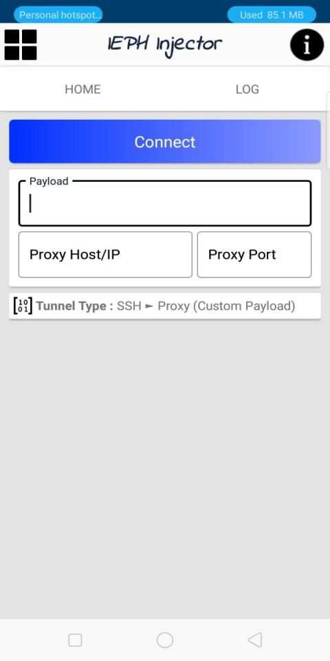 IEPH Injector - (SSH/Proxy/VPN) स्क्रीनशॉट 1