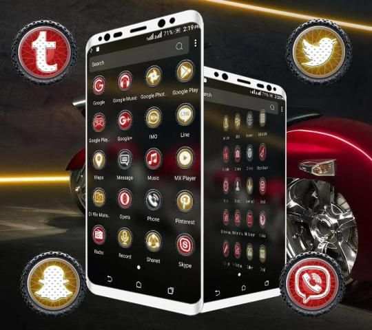 Red Bike Launcher Theme स्क्रीनशॉट 3