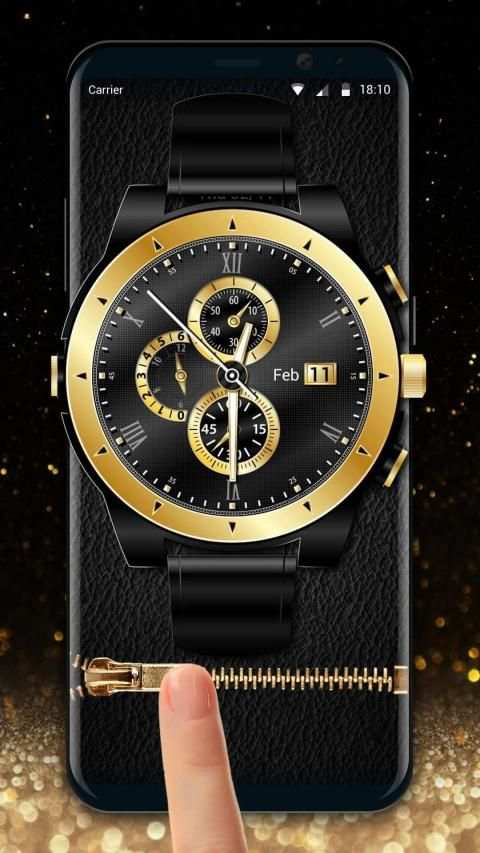 Golden clock lock screen स्क्रीनशॉट 5