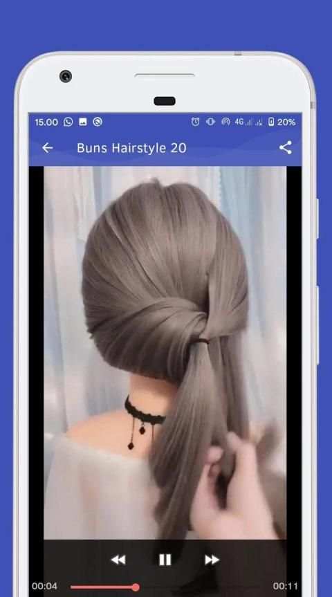 Buns Hairstyle - Video Step By Step Offline screenshot 2