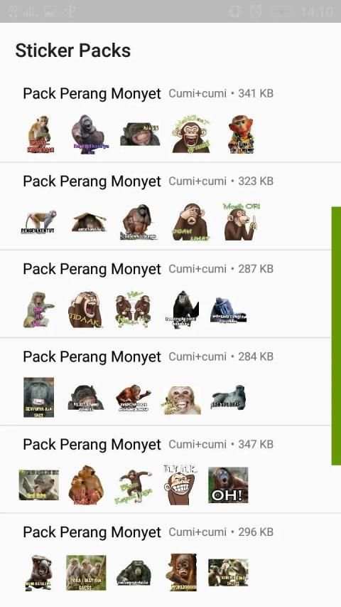 Perang Gambar Monyet - WAStickersApp screenshot 3