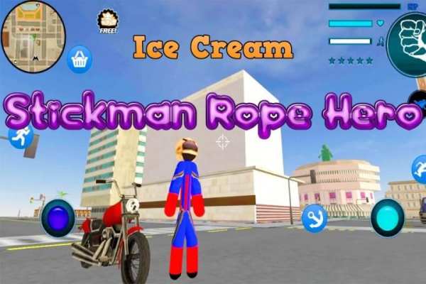 Ice Cream Stickman Rope Hero स्क्रीनशॉट 1