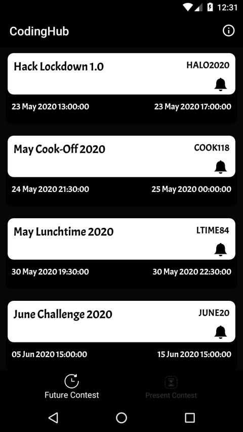 Coding Hub - (Contest Notifier) स्क्रीनशॉट 1