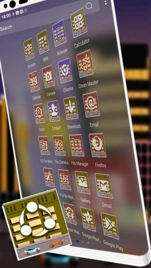 City Illustration Launcher Theme स्क्रीनशॉट 2