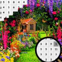 Garden Pixel Art-Landscape Color By Number