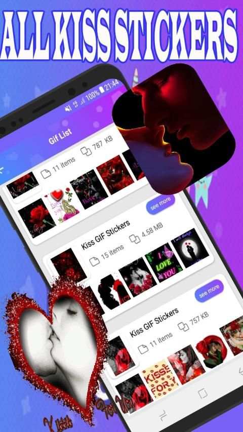 Kiss GIF Stickers For WhatsApp 2020 WAStickerApps screenshot 6