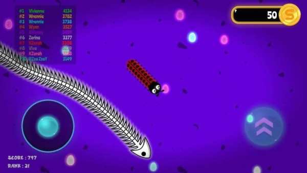 Jungle Snake IO - Worms Zone स्क्रीनशॉट 3