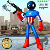 US Stickman Captain Stickman Rope Hero Counter