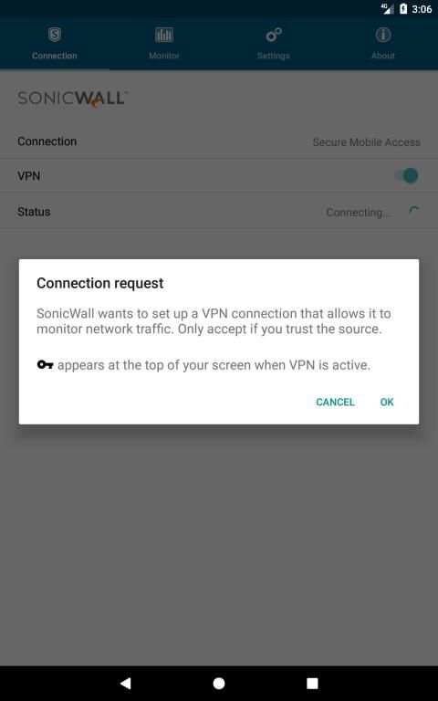 SonicWall Mobile Connect screenshot 1
