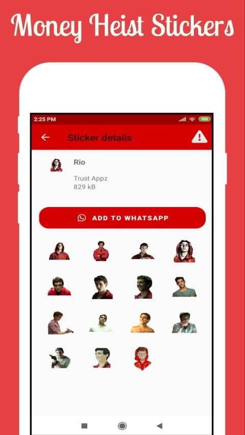 Money Heist Stickers for WhatsApp (WAStickerApps) स्क्रीनशॉट 1