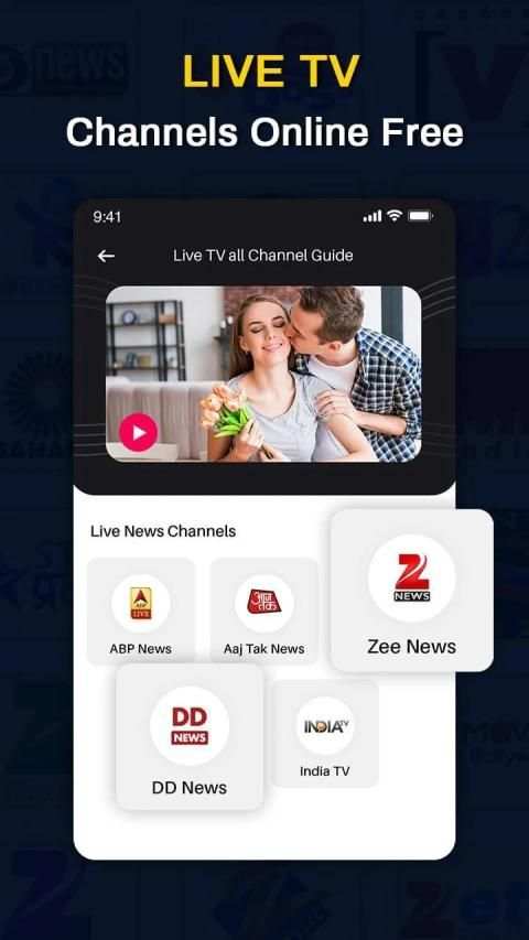 Indian Live TV Channels Free Online Guide स्क्रीनशॉट 3