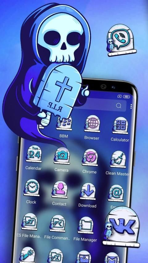 Skull RIP Theme Launcher Theme screenshot 3