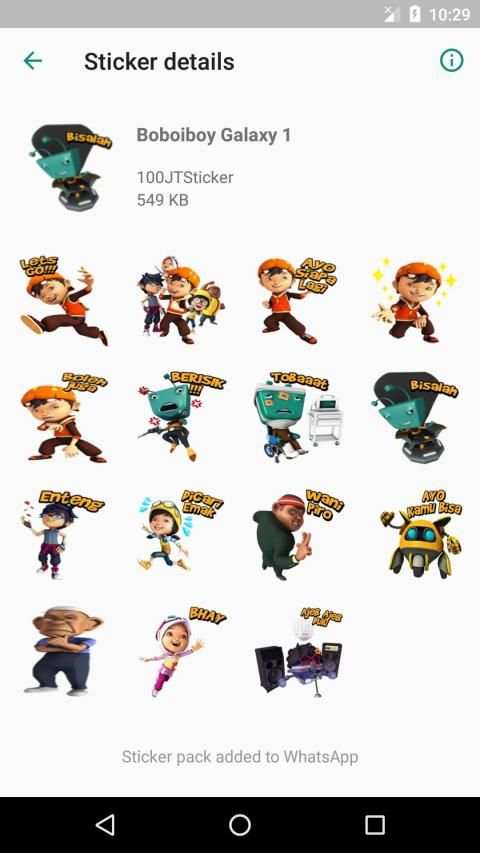 Sticker BoBoiBoy Galaxy WAStickerApps स्क्रीनशॉट 4