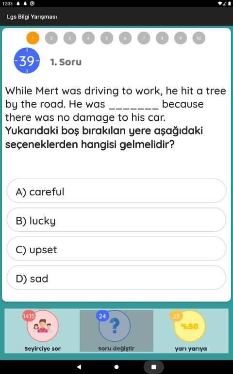 Lgs Tüm Dersler Bilgi Yarışması 8. Sınıf testleri screenshot 8