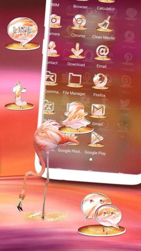 Pink Flamingo Launcher Theme screenshot 2