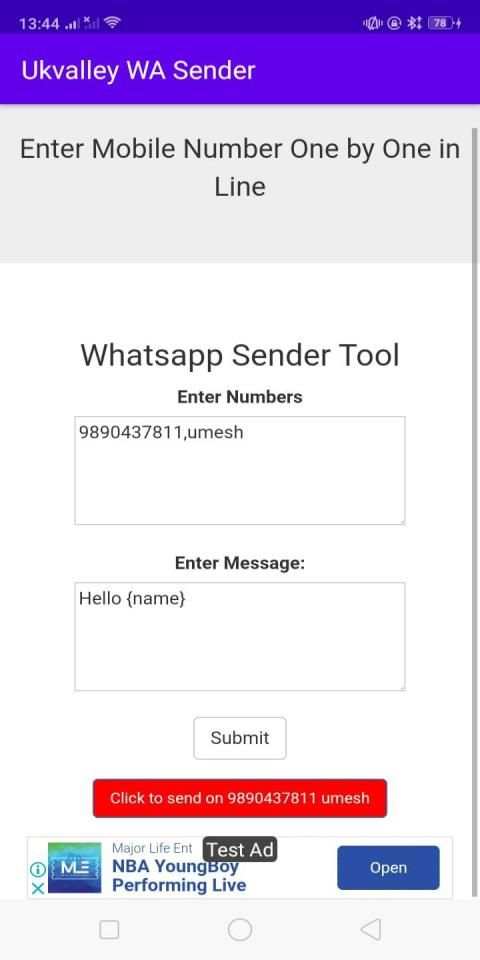 Ukvalley WA Sender screenshot 1