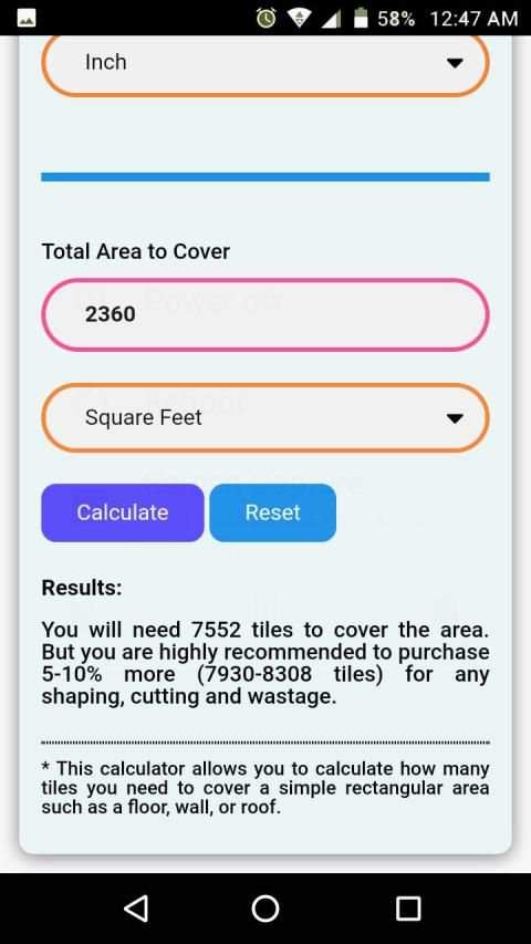 Floor & Wall Tiles Calculator screenshot 8