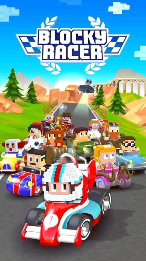 Blocky Racer - Endless Racing स्क्रीनशॉट 1
