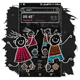 ikon Black Board Sketch Launcher Theme