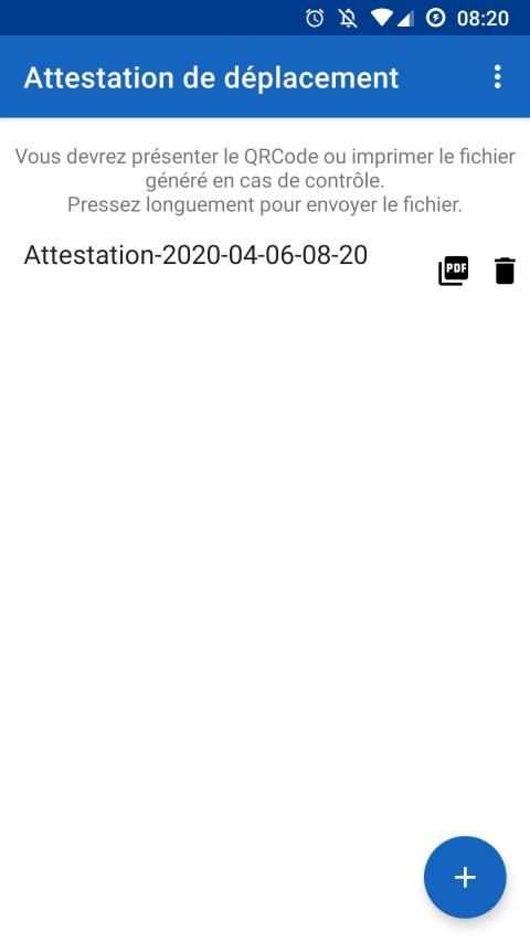 Attestation de déplacement screenshot 1