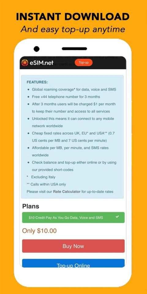 eSim.net: Buy & Top-Up screenshot 1