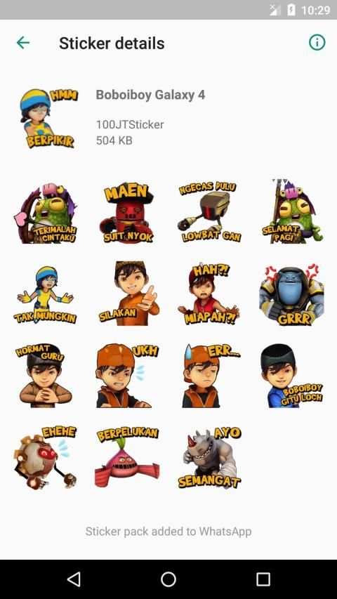 Sticker BoBoiBoy Galaxy WAStickerApps स्क्रीनशॉट 5