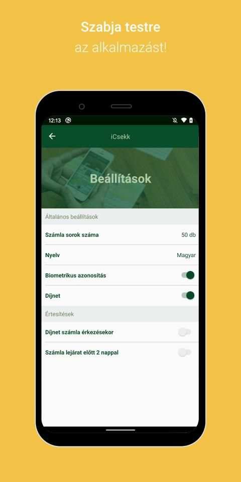 iCsekk mobil fizetés screenshot 2