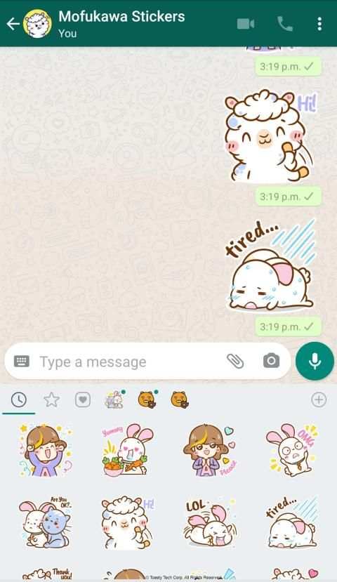 Mofukawa Cute Stickers - WAStickers screenshot 1
