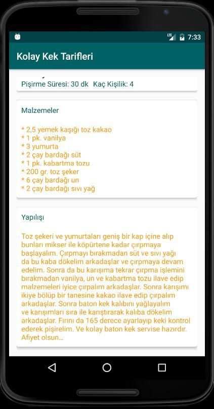 İnternetsiz Kek Tarifleri स्क्रीनशॉट 2