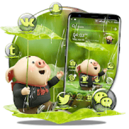 Cute Pig Rainy Launcher Theme आइकन
