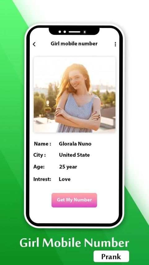 Girls Mobile Numbers- Find Mobile Number Simulator स्क्रीनशॉट 1