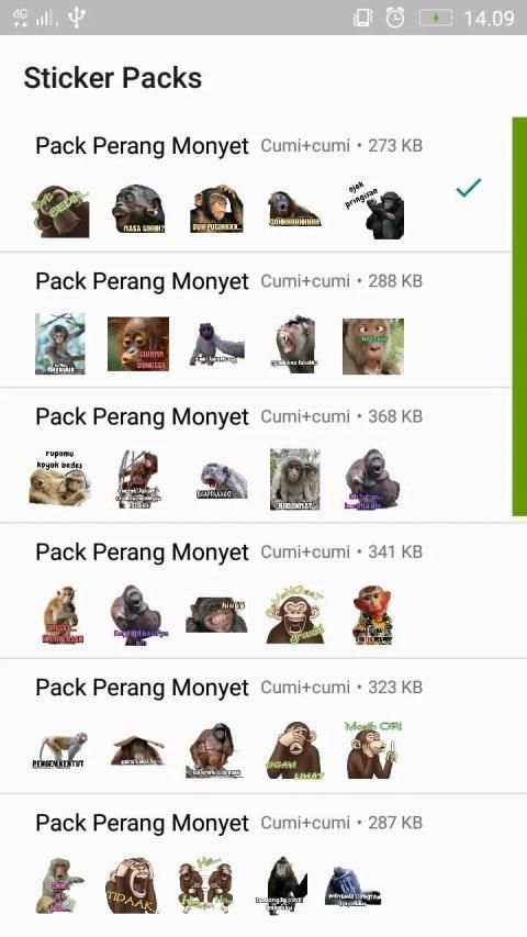 Perang Gambar Monyet - WAStickersApp screenshot 4