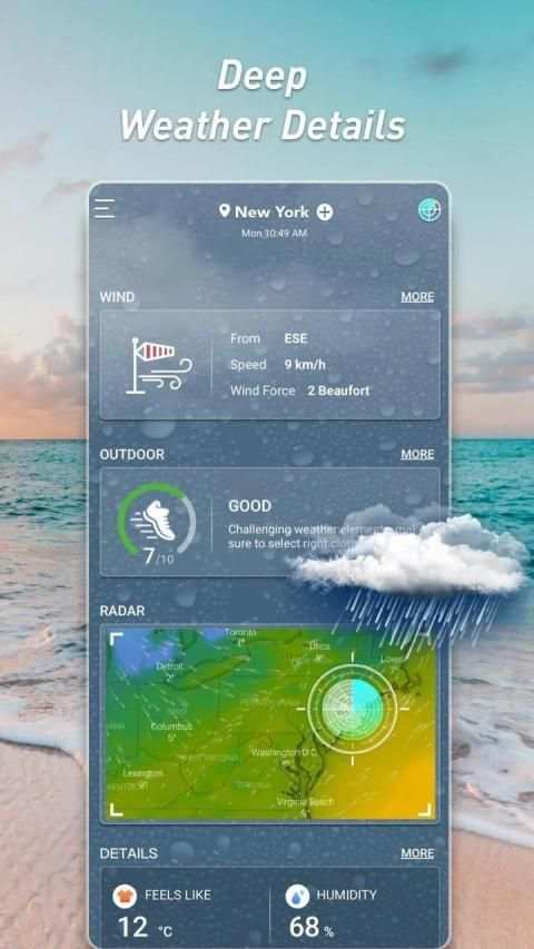 Weather Live：Weather Forecast & Radar & Widget स्क्रीनशॉट 4