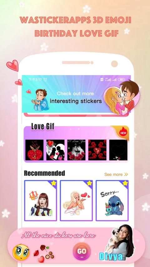 WAStickerApps 3D Emoji Birthday Love GIF स्क्रीनशॉट 3
